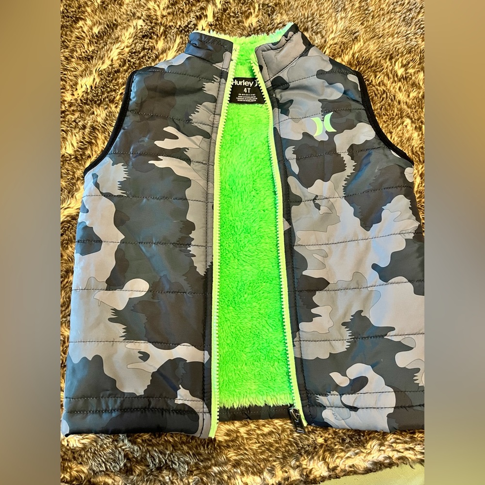 Boys Hurley zip up puffer vest